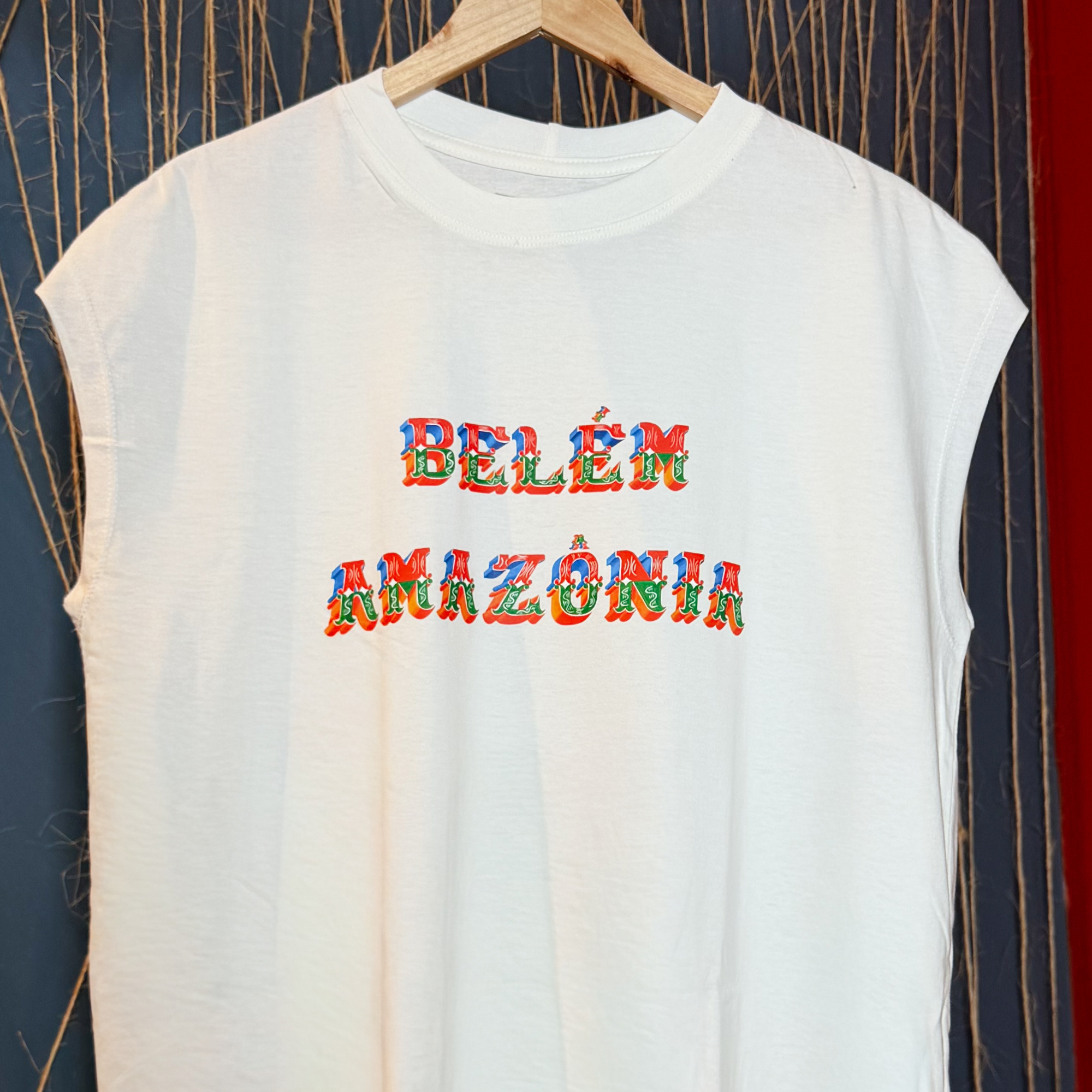 Camisa Belém Amazônia (Letra de Barco) - Sem manga / Oversized 100% Algodão