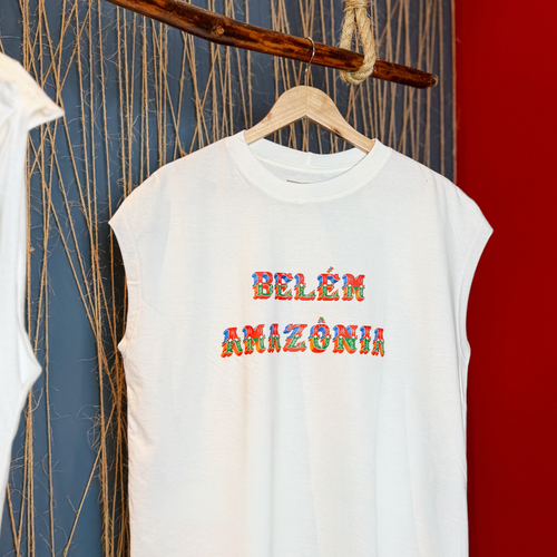 Camisa Belém Amazônia (Letra de Barco) - Sem manga / Oversized 100% Algodão
