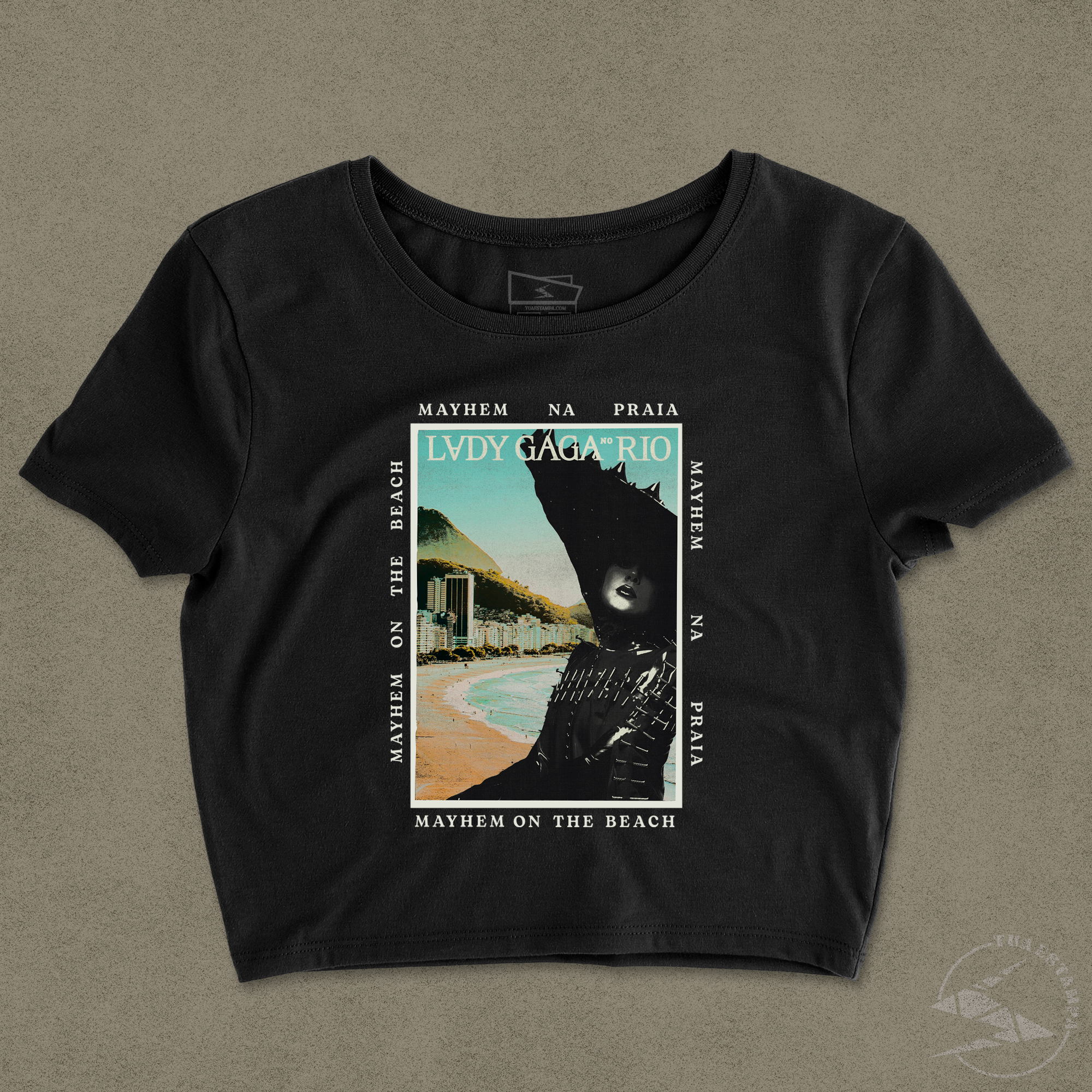 CAMISETA CROPPED LADY GAGA PÔSTER COPACABANA