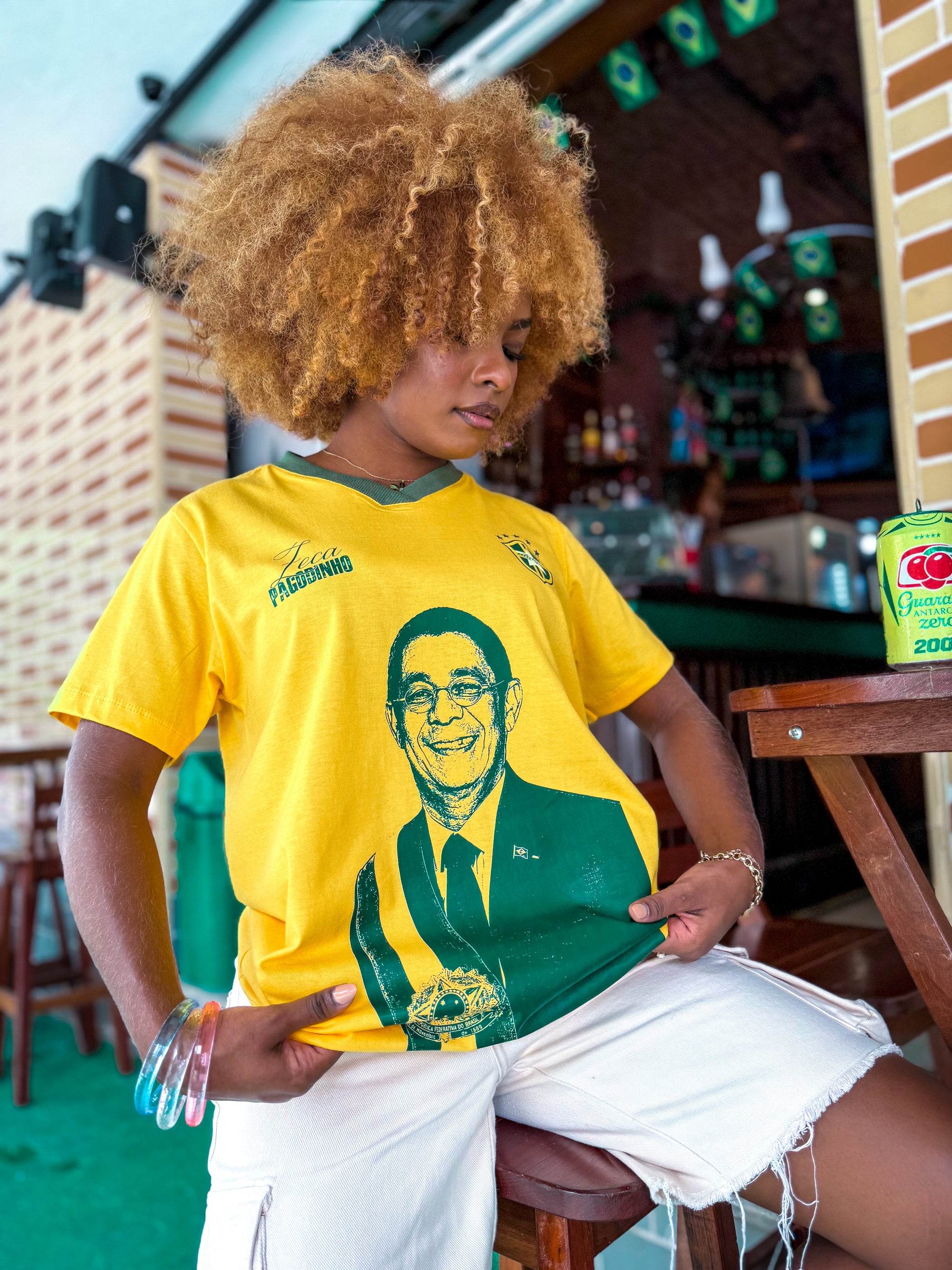 Camisa Zeca Pagodinho - Copa / 100% Algodão e DTF têxtil