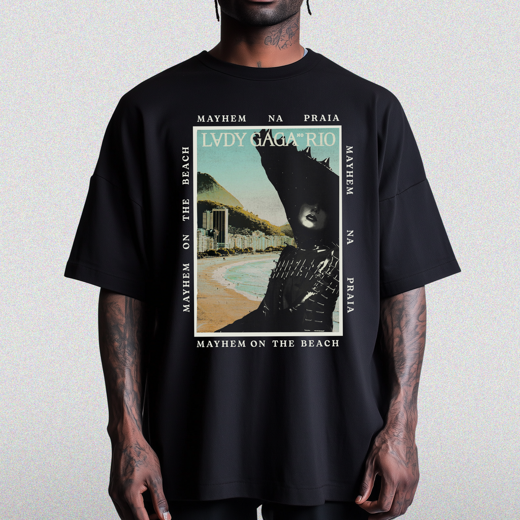 CAMISETA BÁSICA / OVERSIZED LADY GAGA PÔSTER COPACABANA