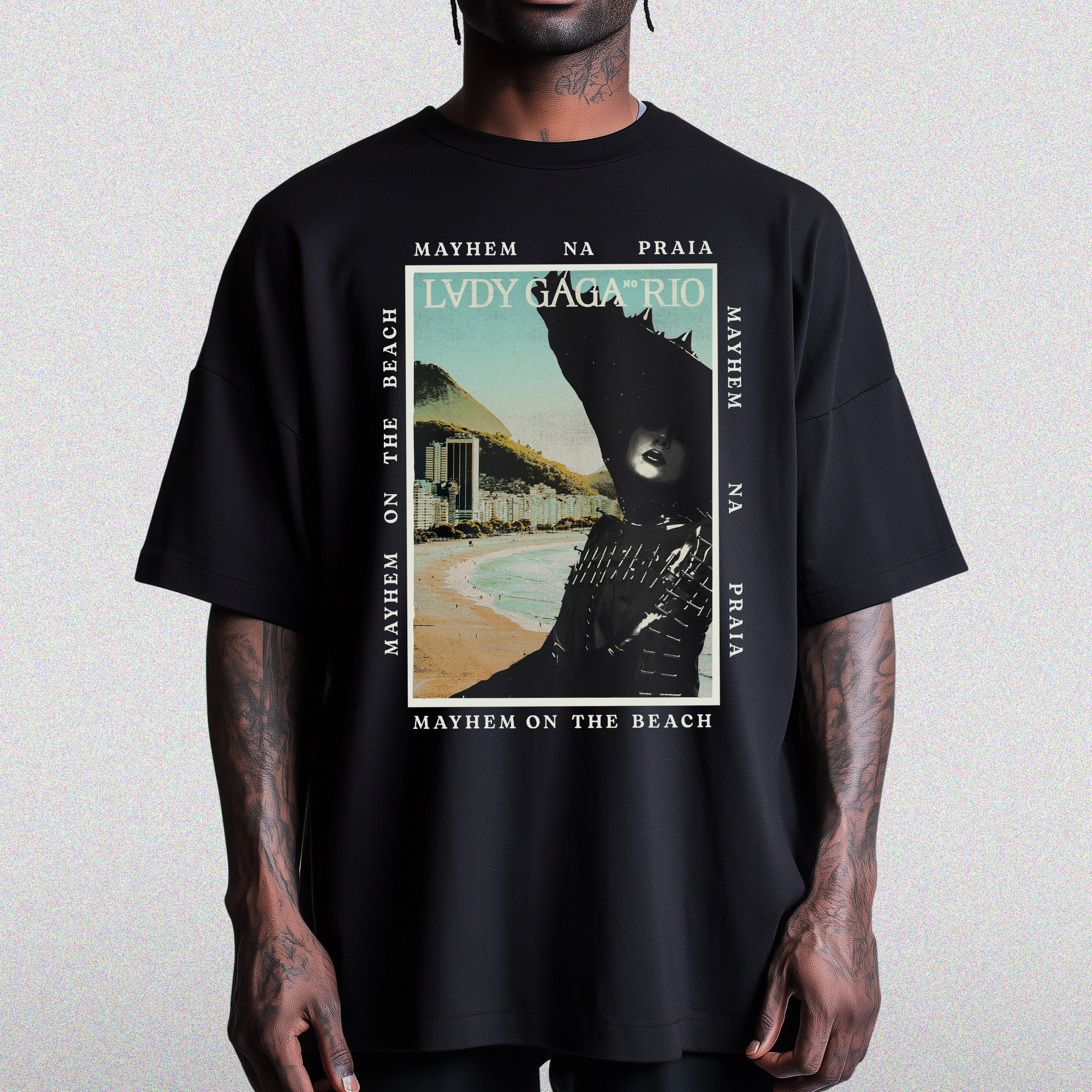 CAMISETA BÁSICA / OVERSIZED LADY GAGA PÔSTER COPACABANA