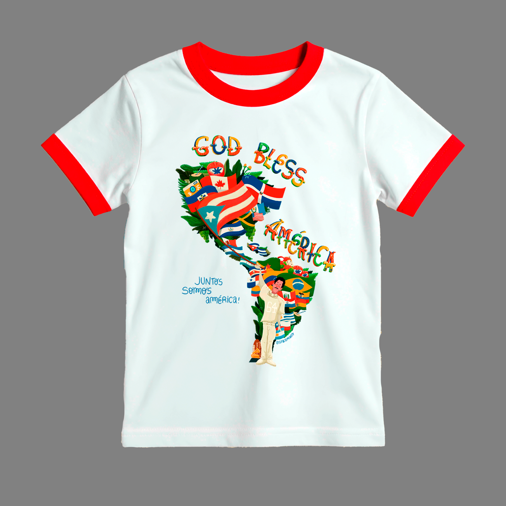 Camisa Unissex Manga Vermelha Bad Bunny